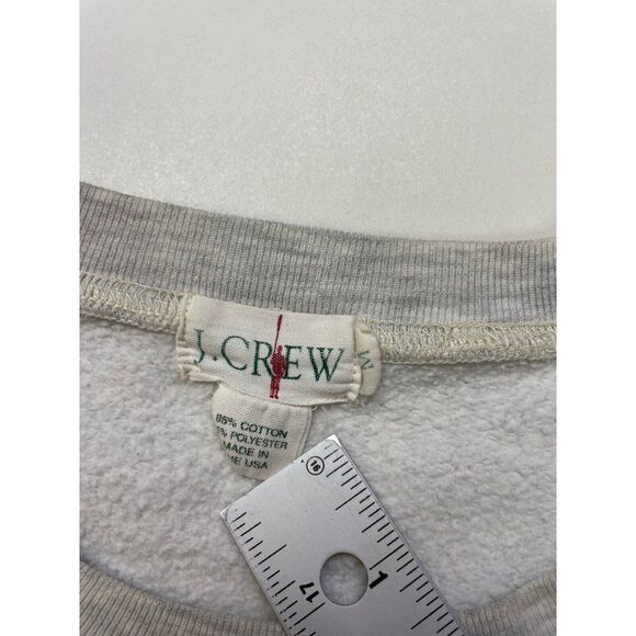 VINTAGE J Crew Blank Crewneck Sweatshirt Men Medium Gray USA 90s - Picture 10 of 11